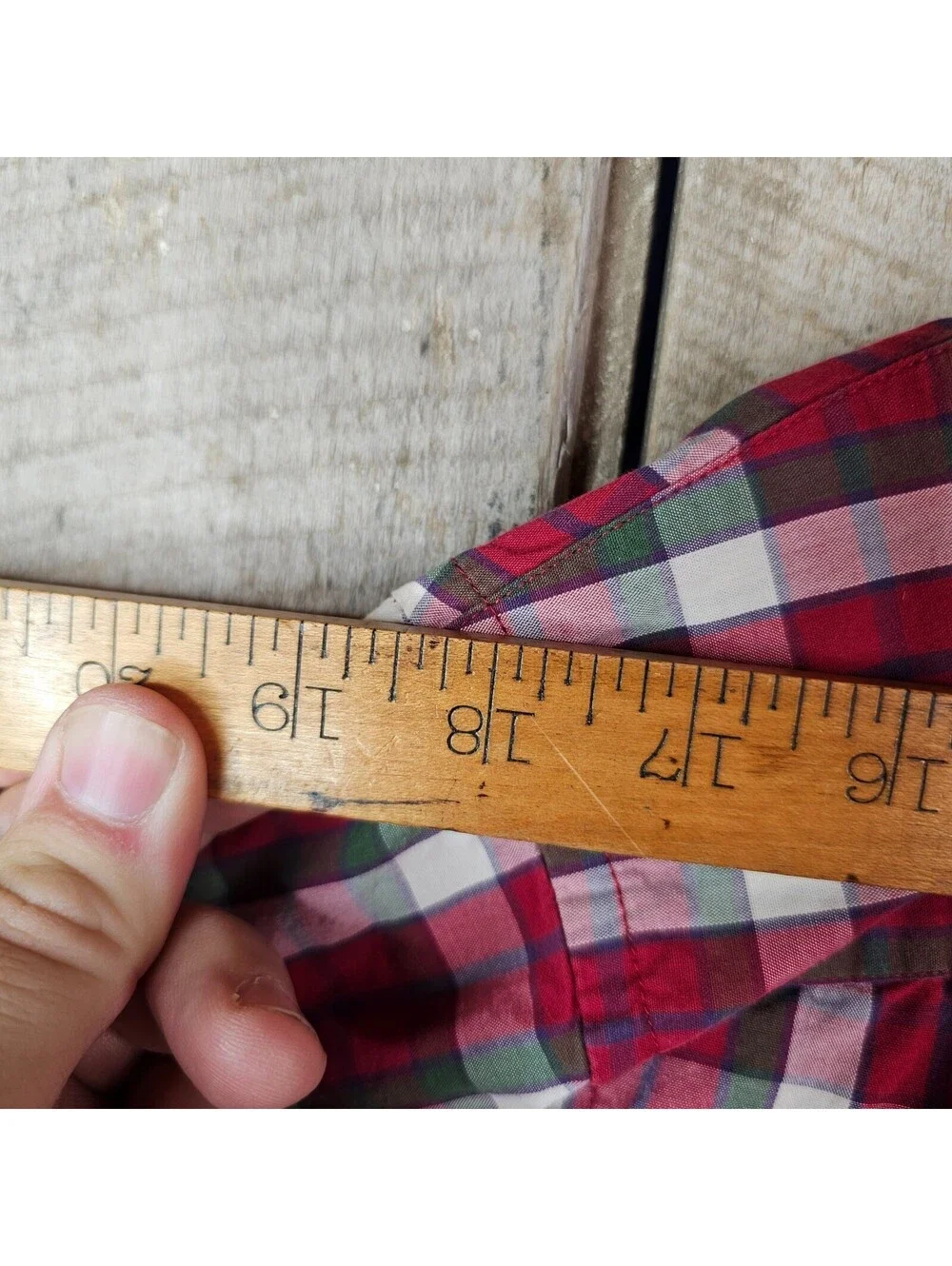 J Crew Plaid Button Down Shirt Men’s Large Red Green Cotton Casual